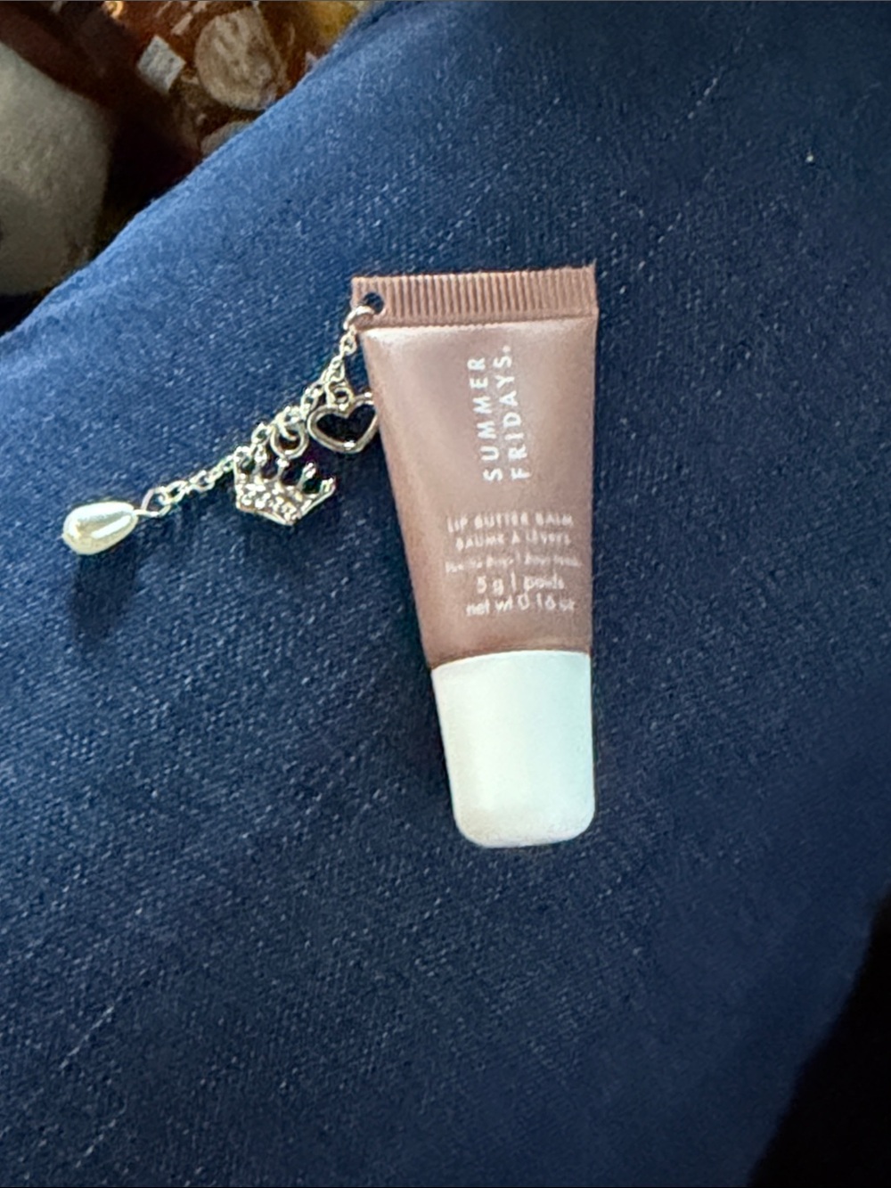 Summer Fridays Lip Butter Balm - Vanilla Beige with Pearl Charm, Queen Crown, 🩶